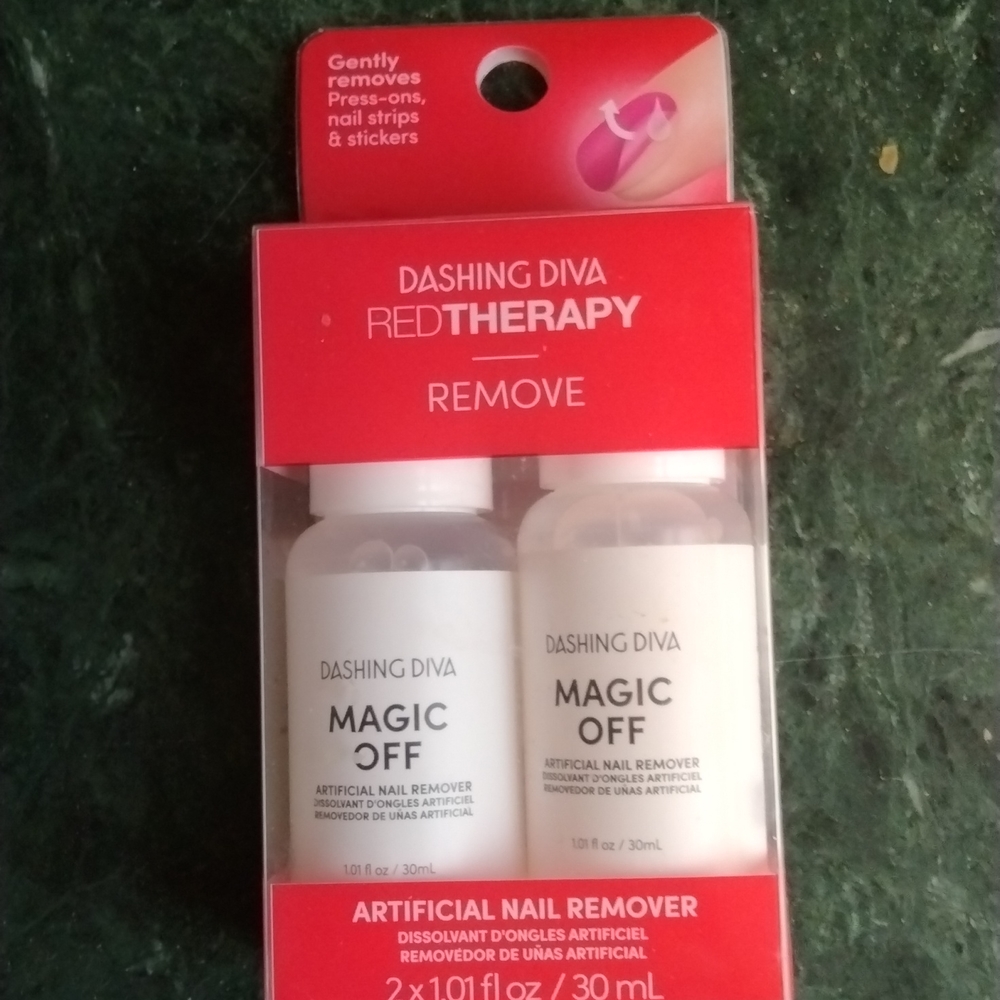 Artificial nail 💅 remover Dashing DIVA Magic Off. 1.01 FL. Oz, 2 bottles total